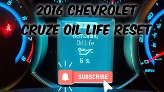 How to - Reset the Oil Life on a 2016 Chevrolet Cruze