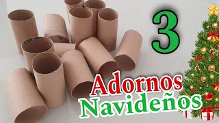 Mira que Fácil es Reciclar y Crear! 3 Soprendentes IDEAS Navideñas con ROLLOS DE PAPEL