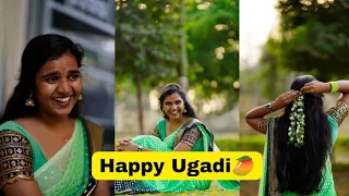 Vlog 31 : Ugadi Vlog...💚Photoshoot in a saree 🤗 | Siri Ramala |