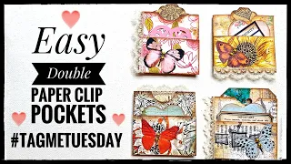 Easy - Double Paper Clip Pockets - #tagmetuesday