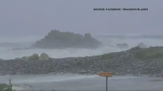 WATCH l Tall waves crash along shore a Nova Scotia beach as Lee hits the southwest of the province