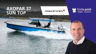 Axopar 37 SUN TOP  mit Wetbar Brabus Line und mediterrana Polsterung und Softdeck, Bootsclub ONWATER