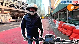 2UP Lane Splitting THICK Manhattan Traffic - ZDF New York Doc BTS #3 - Ducati NYC Vlog v1791