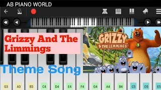 Grizzy and The Lemmings Title Theme Song | Phone Piano | Perfect Piano | AB PIANO WORLD