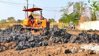 Huge Rock Pushing By Dozer D11R Heavy Dozer Working To Clear The Road On Mountain