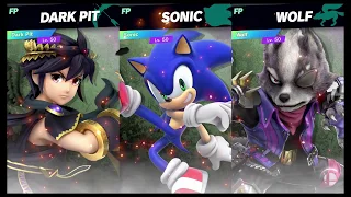 Super Smash Bros Ultimate Amiibo Fights   Request #2173 Dark Pit vs Sonic vs Wolf