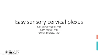 Easy cervical plexus mnemonic