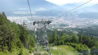 Riding the Nordkettenbahn Cablecar up from Innsbruck