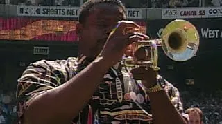 Jesse McGuire performs anthem on 2002 Opening Day