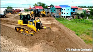 Inteligencia Techniques Driver Skill With NEW Dozer Wheel Loader Pushing Sand