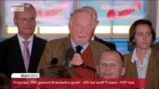 Landtagswahl Brandenburg: Statement des AfD-Spitzenkandidaten Alexander Gauland am 14.09.2014