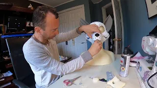 fursuit making. putting a fan in a fursuit