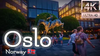 Summer weekend night at the stunning Oslo Harbour Promenade in 4K!
