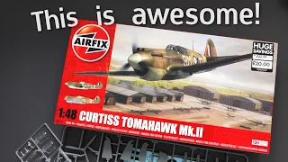 Wow! The Airfix Curtiss Tomahawk Mk.II In 1/48 Scale is a really good kit!  Unboxing Review