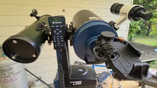 Mobile phone astrophotography set up. Meade LX65 8'