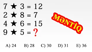 Məntiq testləri. Qanunauyğunluqlar #31. Asan İzah