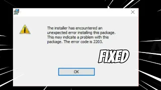 Error Code 2203  Can't Instal and Uninstall Program (FIXED)