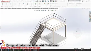 Solidworks Tutorial # 173 Industrial Stairs Design in Solidworks Weldment   by SW Easy Design