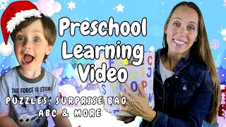 Toddler Christmas Learning Fun - Surprise Bag First Words | Counting 1-20 | Puzzle | First Words