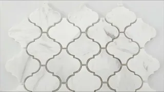 3 x 3 Arabesque Shape Waterjet Carrara White Lantern Stone Marble Mosaic Tiles