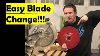 How to Change a Miter Saw Blade | Ryobi 12" Chop Saw Blade Swap