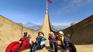 MOTU PATLU AND FRANKLIN GTA 5 99 768% IMPOSSIBLE RACE TRIED UNLIMITED RAMP RACE CHALLENGE GTA V #20