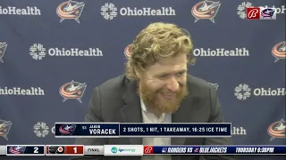 Jakub Voracek was all business in his return to Philadelphia with Columbus Blue Jackets