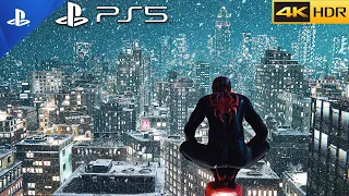 (PS5)Spider-Man: Miles Morales | Extreme Snow Night Ultra Graphics Gameplay [4K 60FPS HDR]