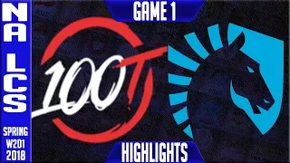 100 vs TL Highlights | NALCS Spring 2018 S8 W2D1 | 100 Thieves vs Team Liquid Highllights
