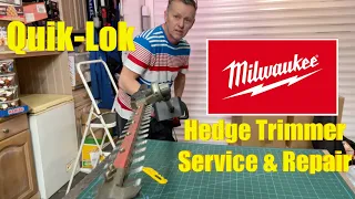 Milwaukee Quik Lok Hedge Trimmer Teardown & Service, Grease Points Etc Rattle in Gearbox!