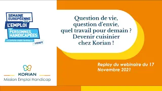 Webinaire | Question de vie, question d’envie, quel travail pour demain ? Devenir cuisinier