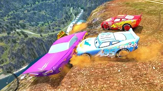 GTA 4 Random Disney Cars Cliff Drop Crash Testing Ep.2 | GTA IV Disney Cars Mod