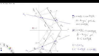 Průsek trojúhelníku PQR a rovnoběžníku ABCD