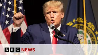 Trump holds first rally since last week's indictment - BBC News