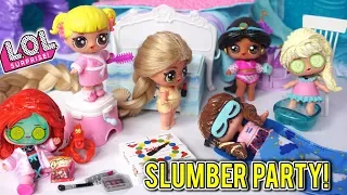 LOL Disney Princess Slumber Party with Baby Goldie - Punk Boi NOT Invited!