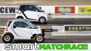 CRAZY SMART CARS MATCH RACE! BIG BLOCK CHEVY VS TOYOTA BLOWN PASEO! RT66! FRIDAY NITE!