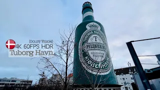 Tuborg Havn, Copenhagen Denmark, January 2022, 4K 60fps HDR walking tour (ULTRA HD) Dolby Vision