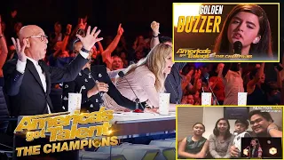 Angelina Jordan Norway's Winner WINS Golden Buzzer! | America's Got Talent Champions | REACTION