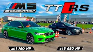 BMW M5 vs Audi TT RS vs GT-R r35 vs 911 Turbo S vs Audi S3 vs BMW M340 vs TRD Supra + Mercedes E400d