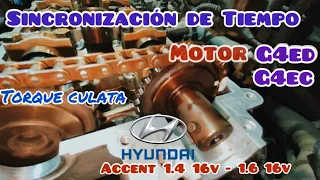 Tiempo de Hyundai Accent Visión 1.4 | Torque de Culata | Motor G4EC-G4ED