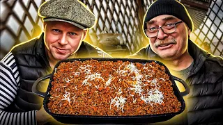 Cooking Lasagna in the Yard. The Most Amazing Lasagna Recipe