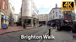 Brighton UK Seaside City | The Lanes | Royal Pavilion |  Walking Tour | 4K UHD