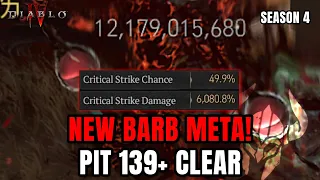 NEW BLEED BARB META - PIT 139+ Season 4 Diablo 4