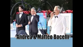 Andrea Bocelli and Matteo Bocelli Ave Maria Disney Holiday Filming Magic Kingdom 2018