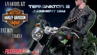 1/6 Scale Model Kit Tamiya Harley Davidson Fat Boy Lo Terminator MotorCycle Arnold Schwarzenegger