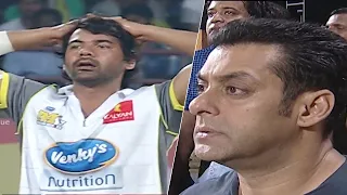 High Tension Moments Of Salman Khan During the Crucial Game between Mumbai Heroes Vs Kerala Strikers