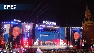 Putin celebra su victoria electoral y el décimo aniversario de la anexión de Crimea