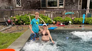 Gabe and Mom Caroline go for a Swim!