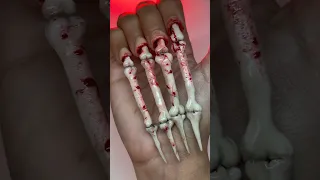 ‼️GLOWING BONES AS NAILS??😱💅🏼 3D NAIL ART🦴⚠️ #nailart #naildesign #nails #nailsart #shorts