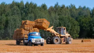 Export and stacking of straw / AMKODOR 352S, 342S4 / MTZ 1221, 82, ZIL-130V1, MAZ 6422, etc. /